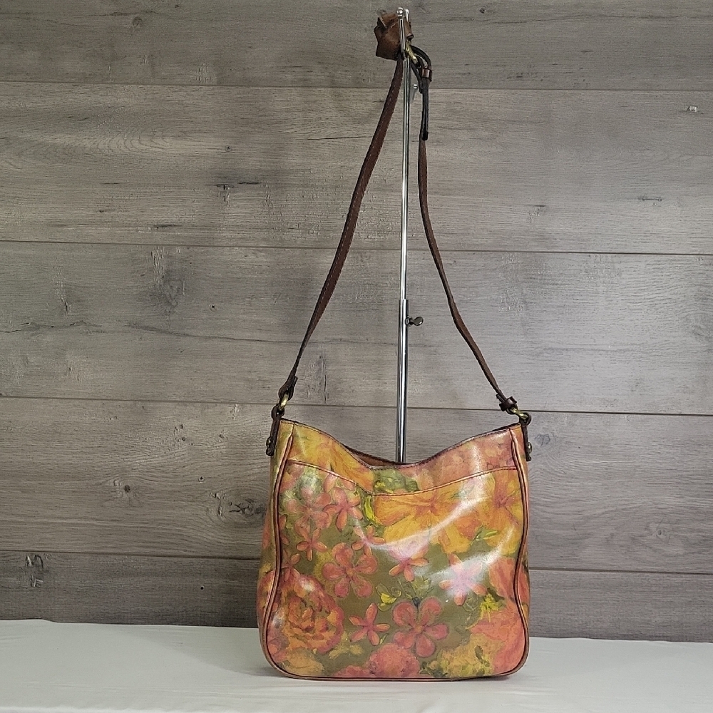 Patricia Nash Floral Leather Crossbody Shoulder Bag